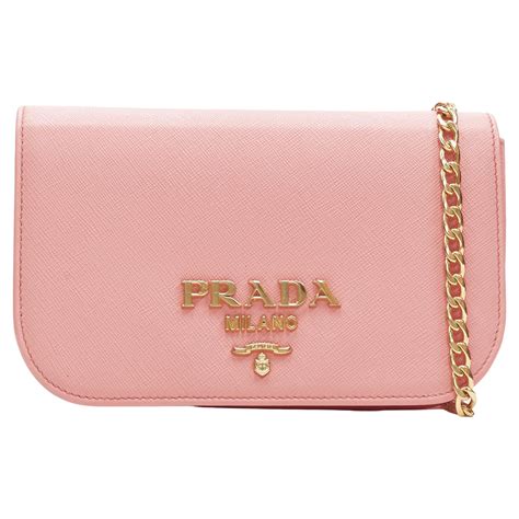 PRADA Pink SAFFIANO Leather FLAP .